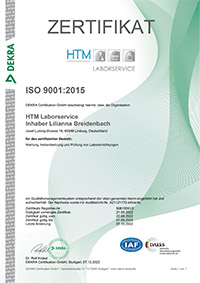 ISO 9001:2015 Zertifikat in Deutsch